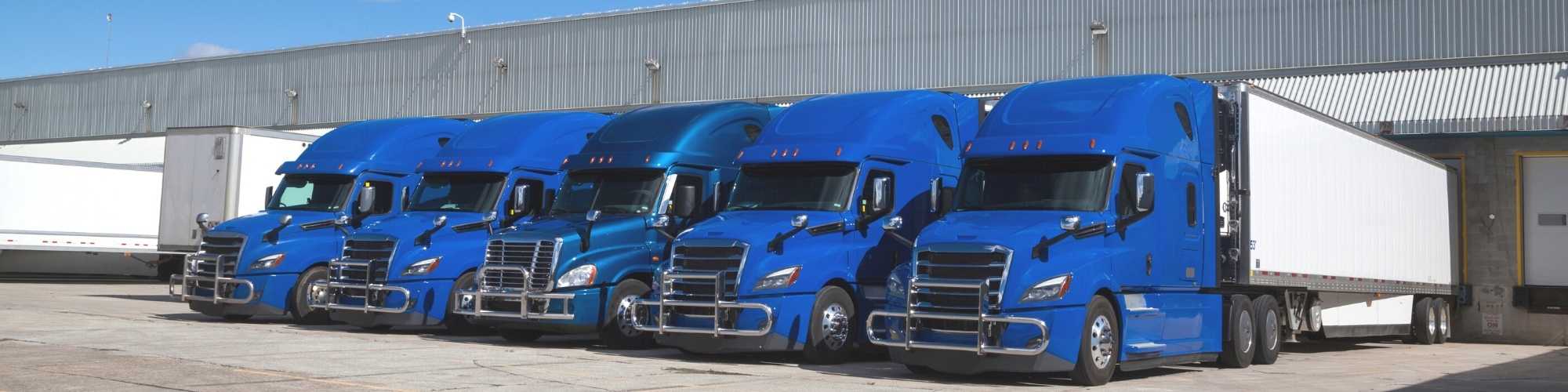 trucks ready for cross docking at warehouse
