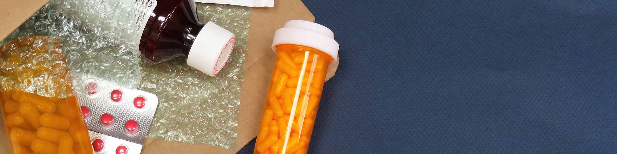 mail-order pharmaceuticals in envelop with bubble wrap